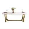 Modern Itatly Dining Room Furniture Marble Top Stainless Steel Rectangular Dining Table Sets Home Dinner Furniture