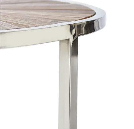 AY-2307R1 Greenwich Solid Wood Top Mental Frame End Coffee Table Set Round Coffee Table for Living Room