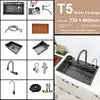 Deao Top1 Waterfall Sink Kitchen Sink Stainless Steel Dishwashing Basin Multi-Function Large Single Tank Kitchen Faucet