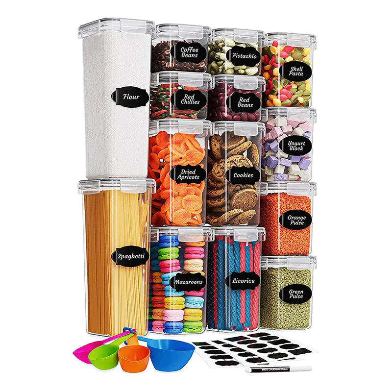 Multi-piece sealed Jar Plastic Food Jar Storage Storage Jar Cereal Cereal Kitchen Snack Refrigerator Storage Box