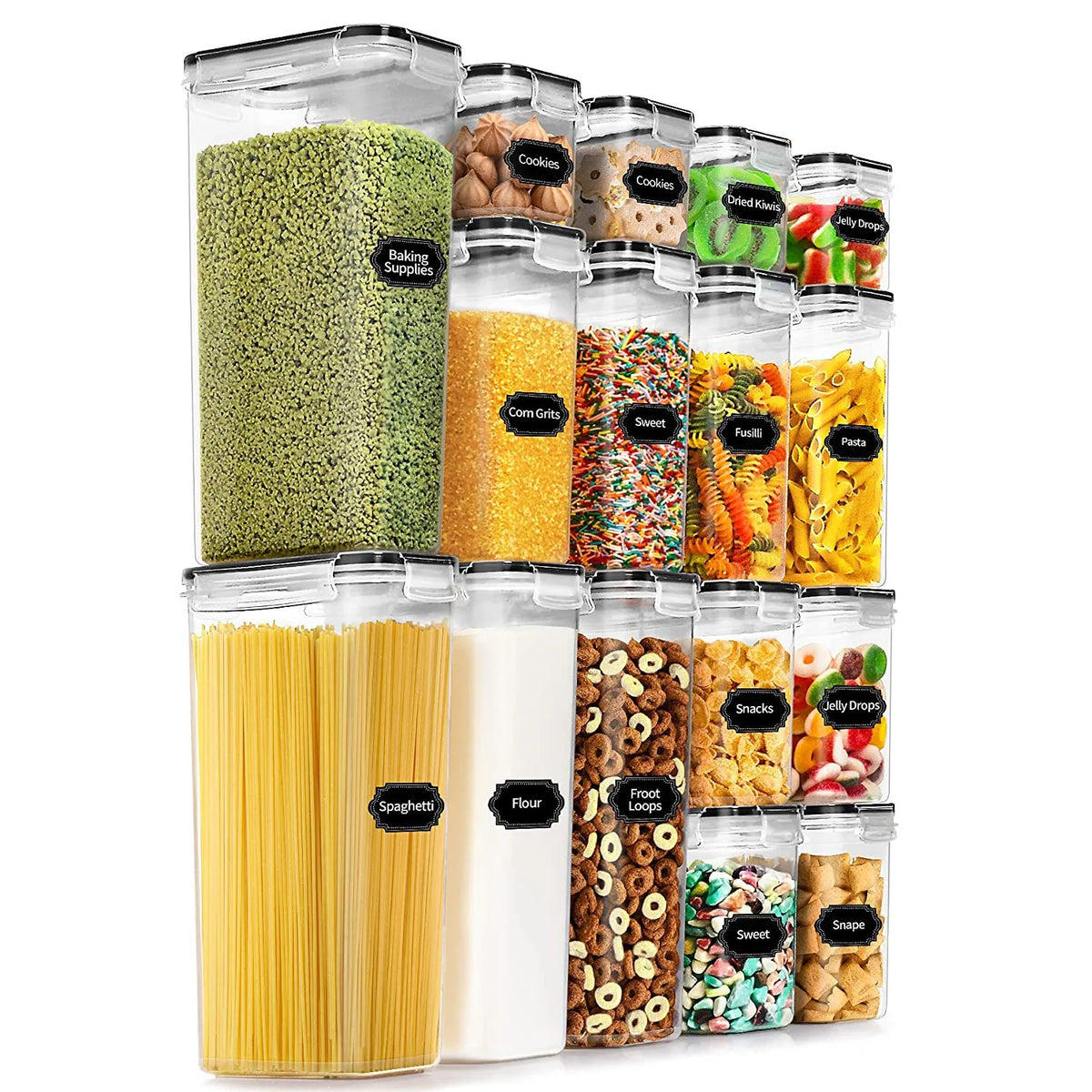 Multi-piece sealed Jar Plastic Food Jar Storage Storage Jar Cereal Cereal Kitchen Snack Refrigerator Storage Box