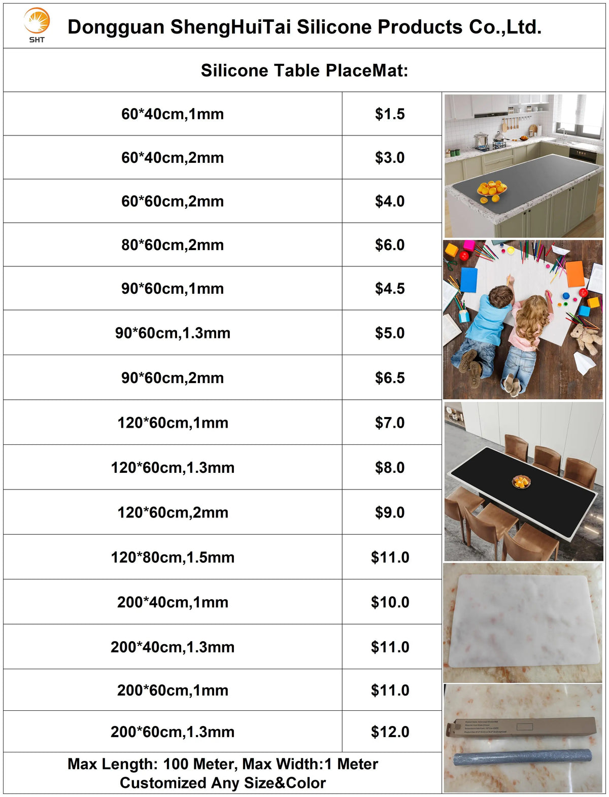 FDA Large Size Silicone Kitchen Table Mat Silicone Counter Mat Heat Resistant Kitchen Counter Top Protector Non Slip Mat