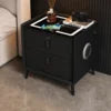 Smart Nightstand with Wireless Charging Bluetooth Speaker LED Light USB Modern Bedroom Furniture