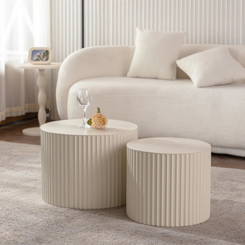 Wholesaler Modern Geometric Design White Coffee Table Set Luxury Center Table for Home Living Room MDF Wood Style Ready Ship
