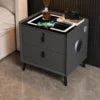 Smart Nightstand with Wireless Charging Bluetooth Speaker LED Light USB Modern Bedroom Furniture