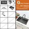 Deao Top1 Waterfall Sink Kitchen Sink Stainless Steel Dishwashing Basin Multi-Function Large Single Tank Kitchen Faucet