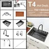 Deao Top1 Waterfall Sink Kitchen Sink Stainless Steel Dishwashing Basin Multi-Function Large Single Tank Kitchen Faucet