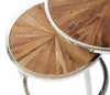 AY-2307R1 Greenwich Solid Wood Top Mental Frame End Coffee Table Set Round Coffee Table for Living Room