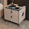 Smart Nightstand with Wireless Charging Bluetooth Speaker LED Light USB Modern Bedroom Furniture
