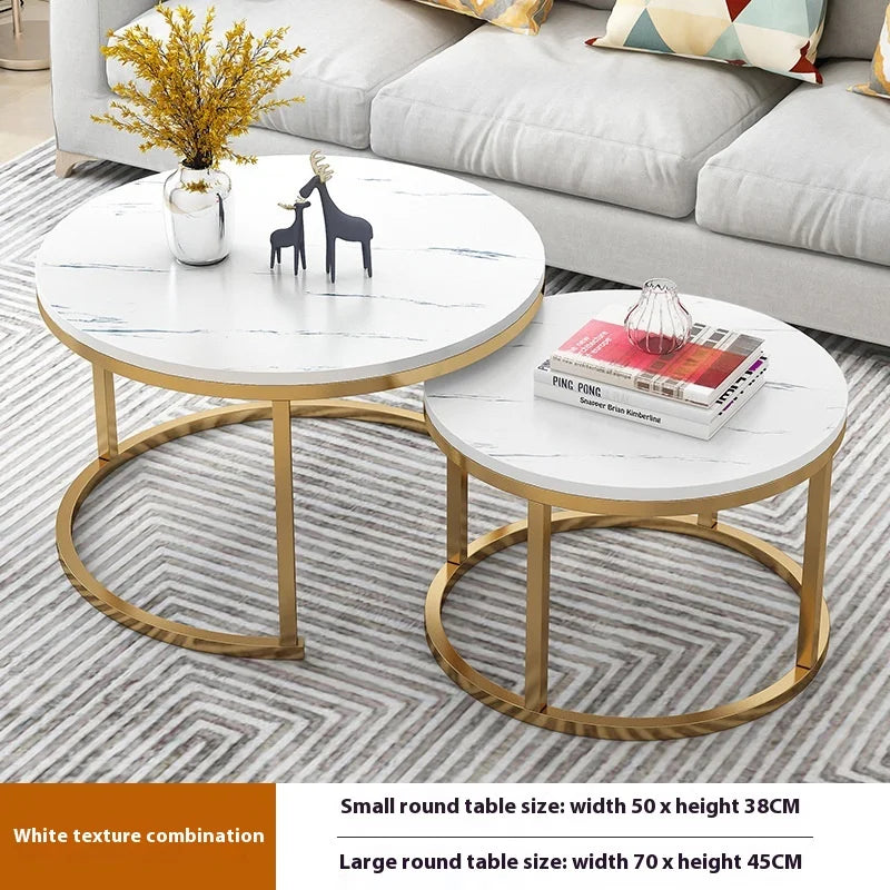 Small Luxury Modern Stone Coffee Table with Durable Eco-Friendly Design for Rental Rooms and Small Apartments
