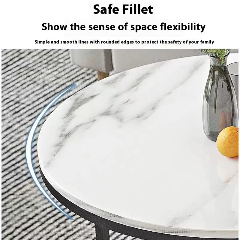 Small Luxury Modern Stone Coffee Table with Durable Eco-Friendly Design for Rental Rooms and Small Apartments