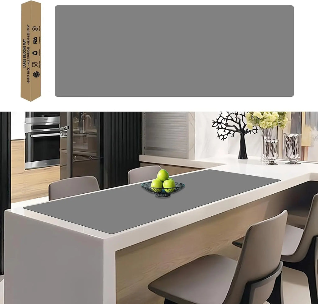 FDA Large Size Silicone Kitchen Table Mat Silicone Counter Mat Heat Resistant Kitchen Counter Top Protector Non Slip Mat
