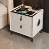 Smart Nightstand with Wireless Charging Bluetooth Speaker LED Light USB Modern Bedroom Furniture
