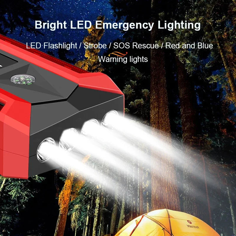 Portable Car Jump Starter 2000A – Power Bank & LED Emergency Booster