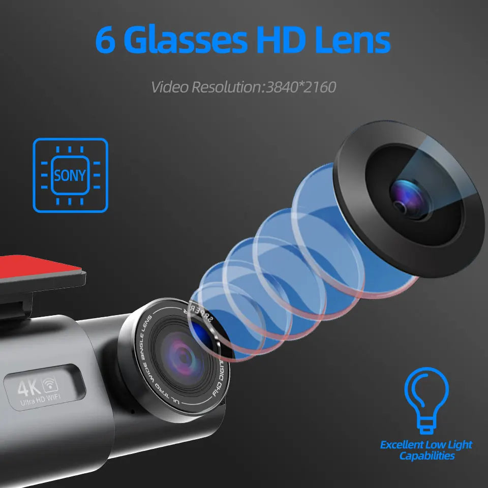 4K Wi-Fi GPS Dash Cam with Night Vision