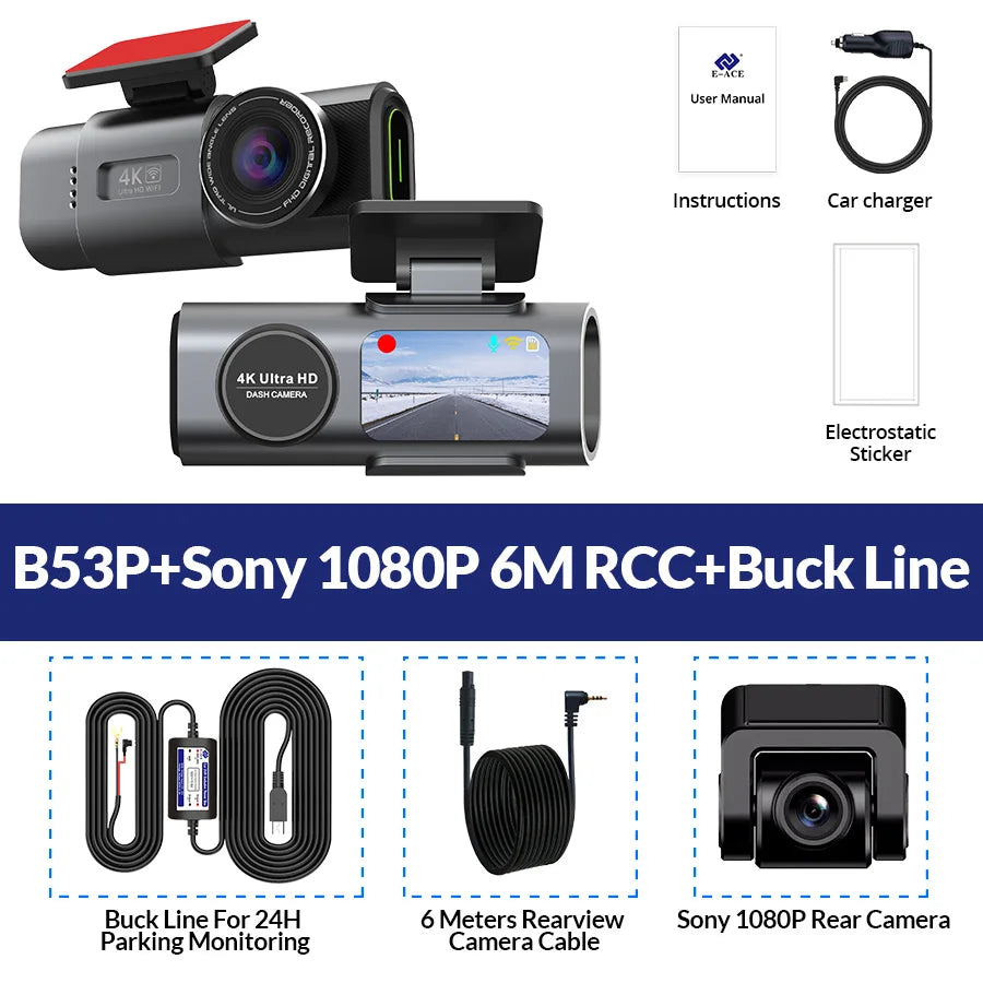 4K Wi-Fi GPS Dash Cam with Night Vision