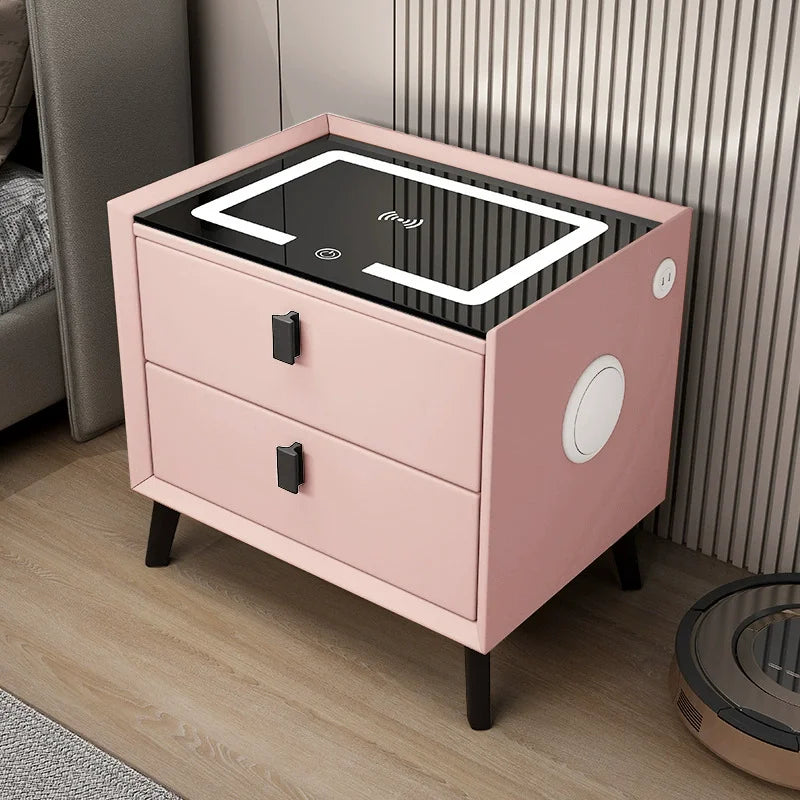 Solid Wood Smart Bedside Bedroom Table High Sense Modern Simple협탁 Small Narrow Multi-Functional Simple Bedroom Bedside Cabinet