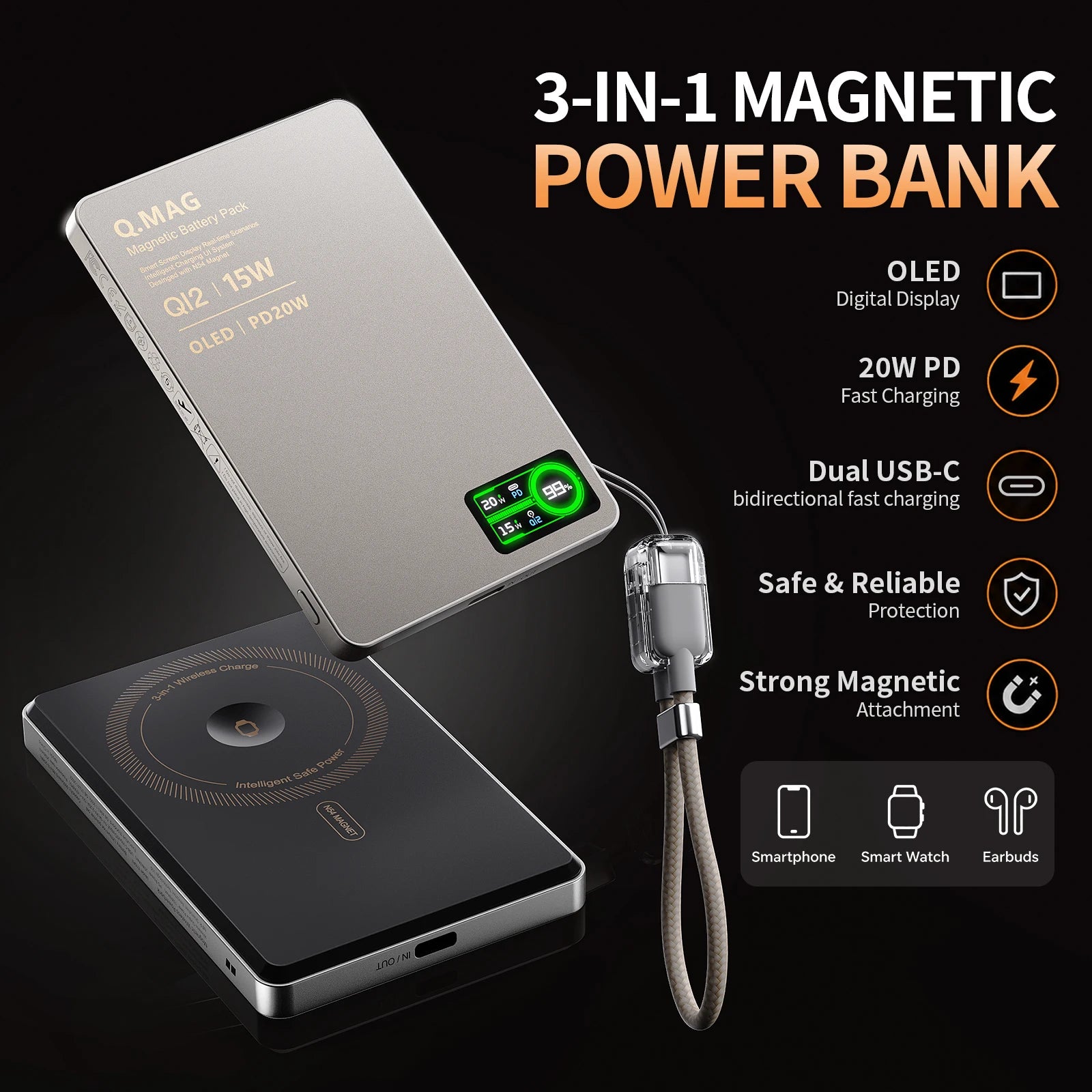 Magnetic Wireless Power Bank