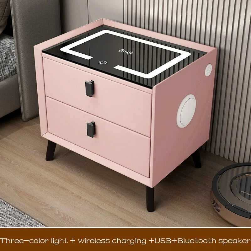 Solid Wood Smart Bedside Bedroom Table High Sense Modern Simple협탁 Small Narrow Multi-Functional Simple Bedroom Bedside Cabinet