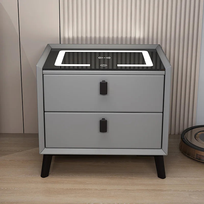 Solid Wood Smart Bedside Bedroom Table High Sense Modern Simple협탁 Small Narrow Multi-Functional Simple Bedroom Bedside Cabinet