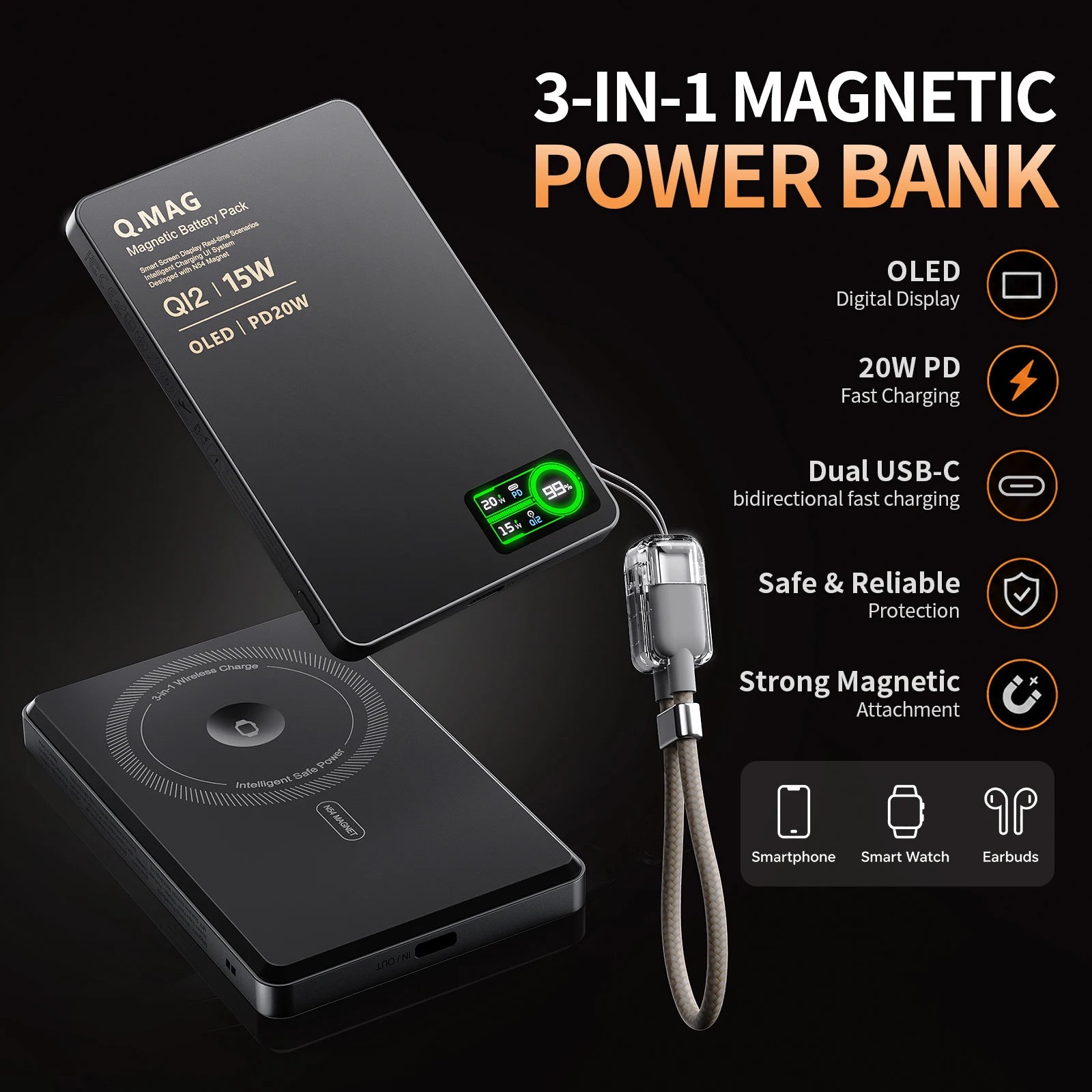 Magnetic Wireless Power Bank