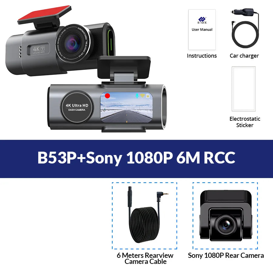 4K Wi-Fi GPS Dash Cam with Night Vision