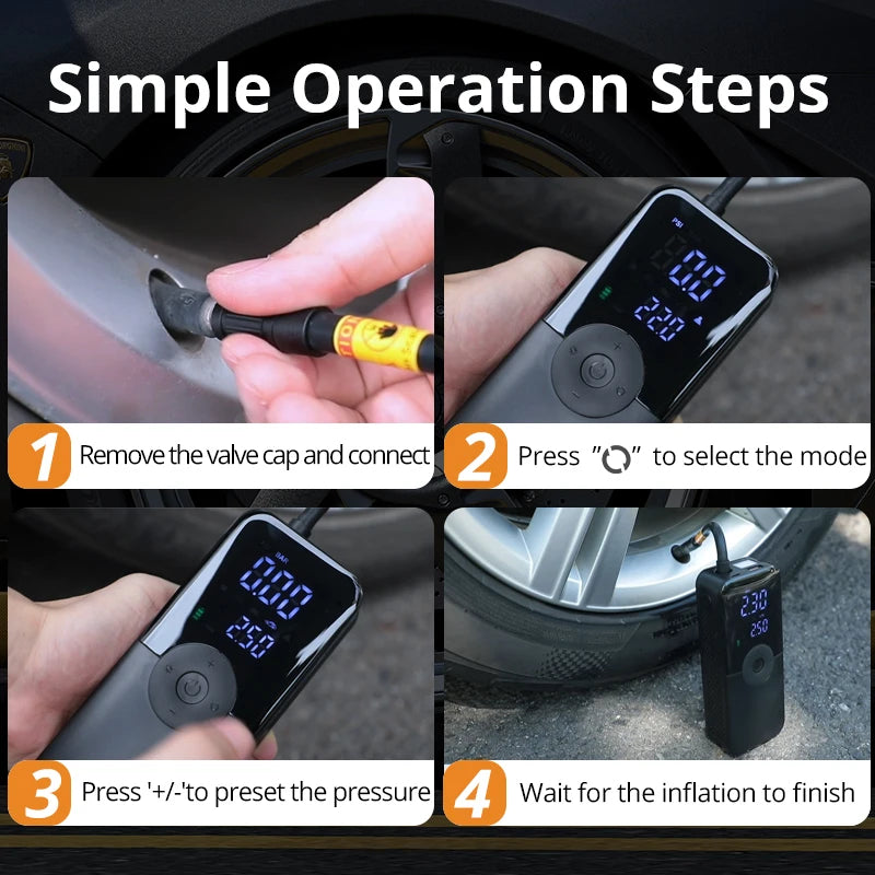 CARSUN Portable Rechargeable Tyre Inflator 150 PSI