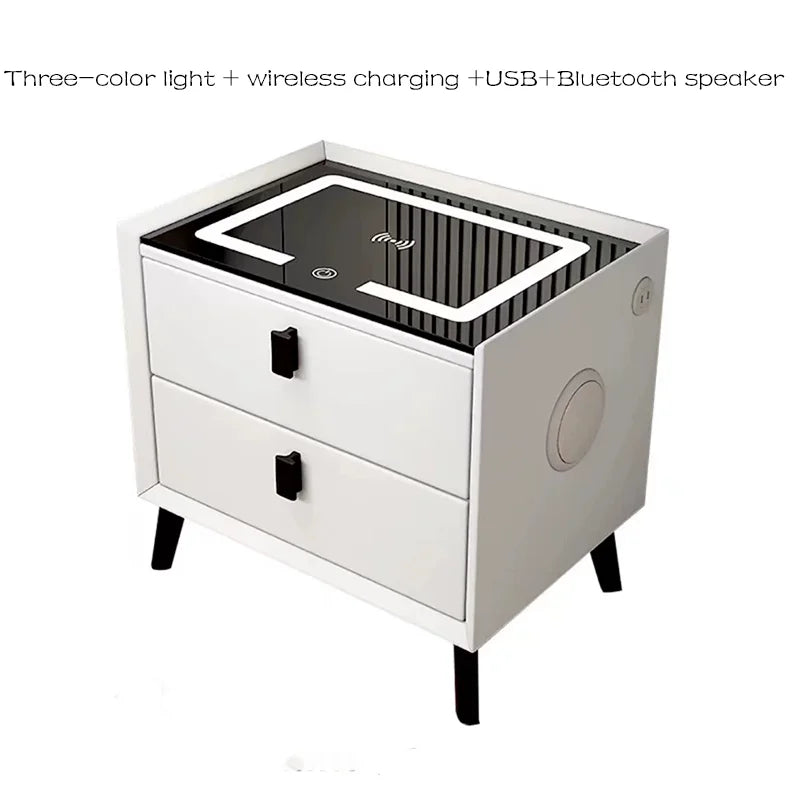 Solid Wood Smart Bedside Bedroom Table High Sense Modern Simple협탁 Small Narrow Multi-Functional Simple Bedroom Bedside Cabinet