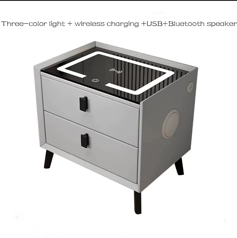 Solid Wood Smart Bedside Bedroom Table High Sense Modern Simple협탁 Small Narrow Multi-Functional Simple Bedroom Bedside Cabinet